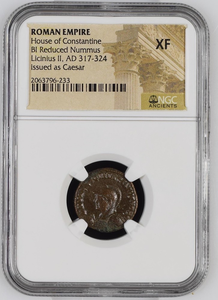 Roman AE Licinius II AD 317-324 NGC XF Certified Ancient Roman Bronze Coin Rare