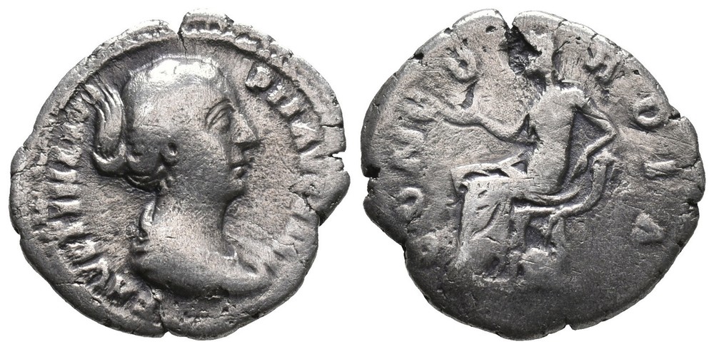 Roman Silver Denarius – Rome 147-175 AD – Faustina Junior – Concordia