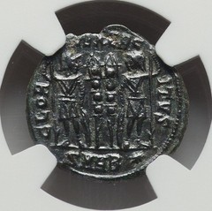 EMPIRE Constantine The Great & Legionary Soldiers NGC AU Roman Ancient Coin 1312