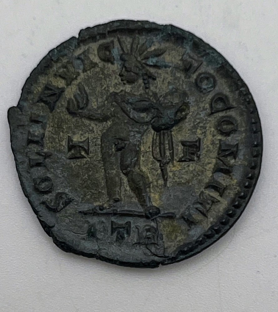 306-337 AD Constantine I the Great AE Follis Treveri Sol RF Field PTR Exergue