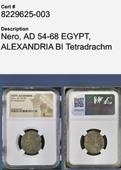Emperor Nero Alexandria Egypt Graded Roman Tetradrachm 54-68AD NGC Graded Apollo