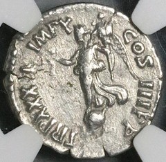 179 NGC Ch VF Marcus Aurelius Augustus Roman Empire Denarius Victory (26042305C)