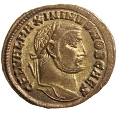 Maximinus II Silvered AE Follis from Alexandria