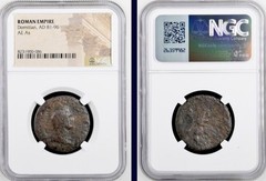 Emperor Domitian 81-96 AD AE As Genuine NGC Certified Ancient Roman Coin
