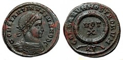 *AET* CONSTANTINE II AE3 (Centenonial). EF+/EF. Rome mint. Cuirassed bust. VOT X