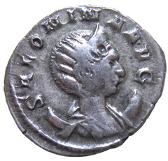 SILVER ANTONINIANUS, SALONINA, C. 257-258 AD. WIFE OF GALLIENUS. MEDIOLANUM MINT