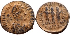 Rome Honorius; Antioch Mint; AE4 395-423 AD, Struck 406-408 AD; 13mm 1.69g; Bust