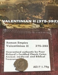 Valentinian II, Western Roman Emperor 375-392 AD 17mm AE Nummus CR43