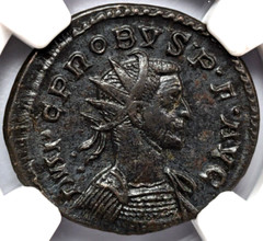 Probus Roman Empire NGC Ch AU Ancient Aurelianianus Piaetas Cloaked Woman Bowl