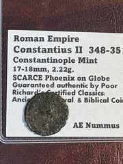 Christian Emp. Constantius II 351-354 “Phoenix” Scarce Type! 18mm AE Nummis CB65