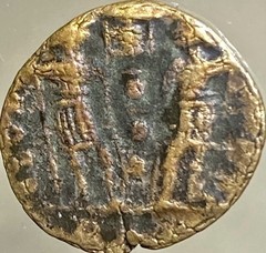 Genuine Ancient Roman Coin 337-342 AD Emperor Constans 2 Soldiers Gloria Exercit