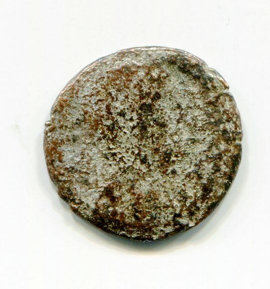 Cleaned Roman coin from Late Roman Empire between 300 – 400 AD