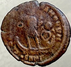 Genuine Ancient Roman Coin 379-383AD Emperor Theodosius On Galley Gloria Rome