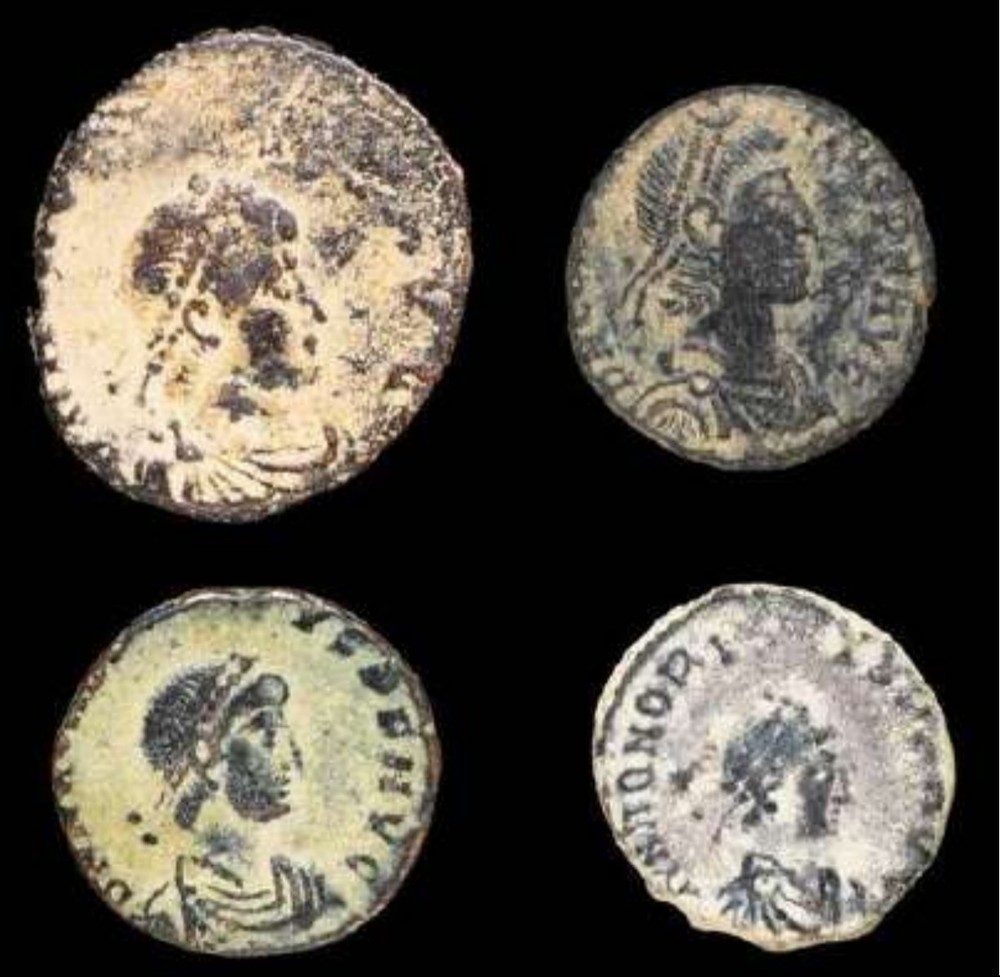 4x Ancient Roman AE Coins – Clear Imperial Portraits – 4th Century AD