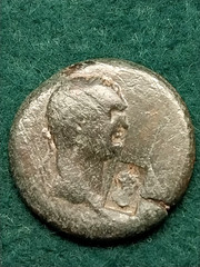 CILICIA Flaviopolis AE 23 DOMITIAN, 81-96 AD. TYCHE REVERSE counter mark 23mm