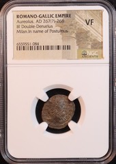 Romano-Gallic Empire “Usurper” Aureolus BI Double Denarius (268 AD) – NGC VF!