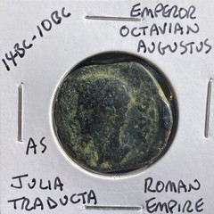 Emperor Octavian Augustus 14BC-10BC Ancient Roman Province Julia Traducta Coin