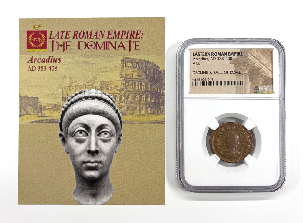 AD 383-408 AE2 – Arcadius, Decline & Fall of Rome Ancient Coin – NGC