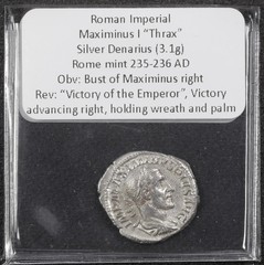 Maximinus I “Thrax” AR Denarius Rome 235-236 AD Victory rev. Quite NICE