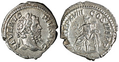 Roman Imperial. Septimius Severus (AD 202-210) AR Denarius 2.85 g, 19 mm, Salus