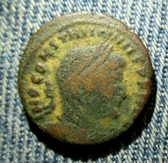 CONSTANTINE I ANCIENT ROMAN COIN, 307-337 AD. 21 mm. D. TURNER ESTATE # 336