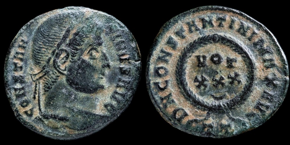 Constantine I – DN CONSTANTINI MAX AVG VOT XXX, Ticinum – 18 mm / 2.84 gr.