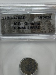 27BC-476AD Roman Empire Bronze Coin ICG Genuine