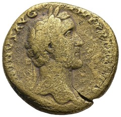 Roman Bronze Sestertius – Rome 138-161 AD – ANTONINUS PIUS – SC