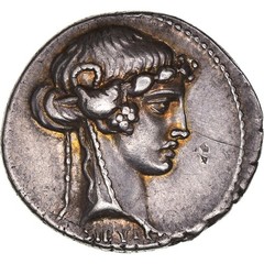 [#1021382] Manlia, Denarius, 65 BC, Rome, Pedigree, Silver, AU(50-53), Crawford: