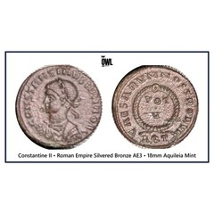 Constantine II • Roman Empire Silvered Bronze AE3 • 18mm Aquileia Mint •UMM Find