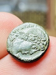 Constantius II AE Nummus Aquileia AD 337-340, GLORIA EXERCITVS, RARE OFFICINA,VG