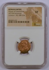 Roman Empire AD 308-324 House of Constantine AE3 Licinius I, NGC Graded VF