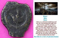 Widows Mite Coin Holy Land Artifact Free Display Card Jesus Christ Lifetime i112