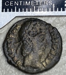 Ancient Roman Coin 347-348 AD Emperor Constantius II Wreath Votive Genuine