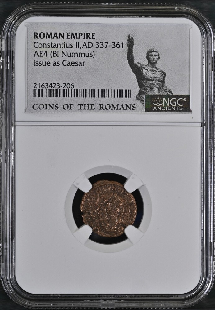 NGC Ancients Roman Empire Constantius II,AD 337-361 ROMAN EMPIRE AE4 (BI Nummus)