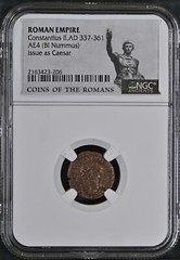 NGC Ancients Roman Empire Constantius II,AD 337-361 ROMAN EMPIRE AE4 (BI Nummus)