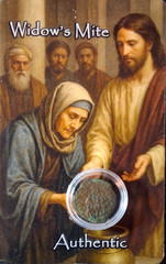 Ancient Widows Mite Judaean Prutah On Collectible Card
