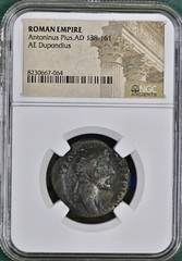 Emperor Antoninus Pius Ancient Roman Coin 138-161AD NGC Genuine Dupondius