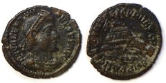 364-375 AD Roman Empire Valentinian I Victory Siscia Mint Bronze AE3