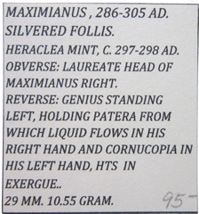 MAXIMIANUS. SILVERED FOLLIS. HERACLEA MINT, CIRCA 297-298 AD. GENIUS REVERSE.
