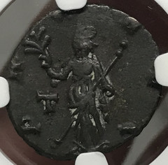 253-268 Roman Empire Gallienus BI Double-Denarius Pax Standing – NGC VF