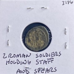 Genuine Ancient Roman Coin 337-342AD Emperor Constans 2 Soldiers Gloria Exercit