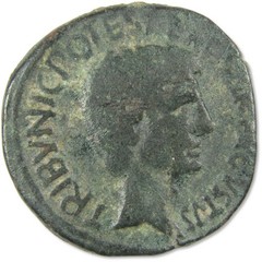27 BC-14 AD Augustus Roman Empire Bronze Coin Portrait SC Fine Ancient