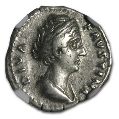 Rome AR Denarius Faustina Sr 138-141 AD Ch VF NGC (Random Coin)