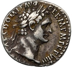 EMPIRE Emperor Domitian 89 AD NGC w/ MINERVA Rome Ancient Silver Roman Coin D198