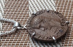 Roman Emperor Caligula Authentic Genuine Ancient Coin Silver Pendant Necklace