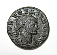 AURELIAN, 270-275 AD. BRONZE ANTONINIANUS. CYZICUS MINT. GENIUS REVERSE.