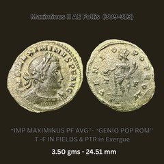 ROMAN EMPIRE – MAXIMINUS II FOLLIS COIN RIC VI#845A “GENIO POP ROM” TRIER MINT