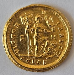 AV Solidus Eastern Roman Empire Theodosius I AD 379-395 Sirmium RIC IX, 13c RRR!