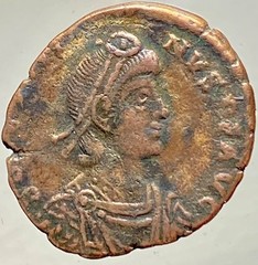 Kneeling Female with Emperor Gratian Roman Coin Ancient 378-383 AD Gratianus